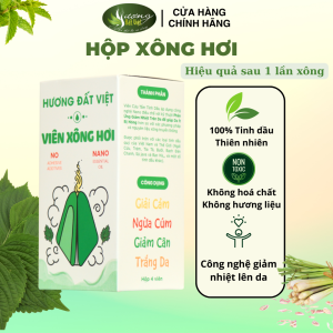 Viên xông hơi Hương Đất Việt - Từ thảo dược thiên nhiêngiúp ngừa cảm cúm - Hiệu quả sau 1 lần xông