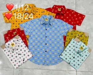 🔥เสื้อพร้อมส่ง จัดส่งไวมาก🔥M (5-6 ปี) เสื้อเชิ้ตเด็กชาย คอปก เนื้อผ้า TC (Cotton ผสม) ใส่นุ่มสบาย ไม่คัน