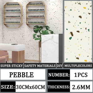 5 PCS PVC Wall Sticker 30x60CM Self-Adhesive Imitation Marble Tiles Waterproof Home Decor