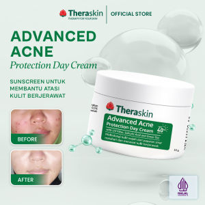 Theraskin BPOM Advanced Acne Protection Day Cream - Sunscreen SPF40+ PA++++ untuk Kulit Berjerawat dan Bruntusan dengan Green Tea Extract