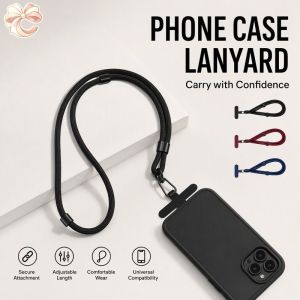 Soft Adjustable Braided Phone Lanyard Neck Hanging Cross Body Anti Lost Anti Drop Polyester Phone Strap Hands Free
