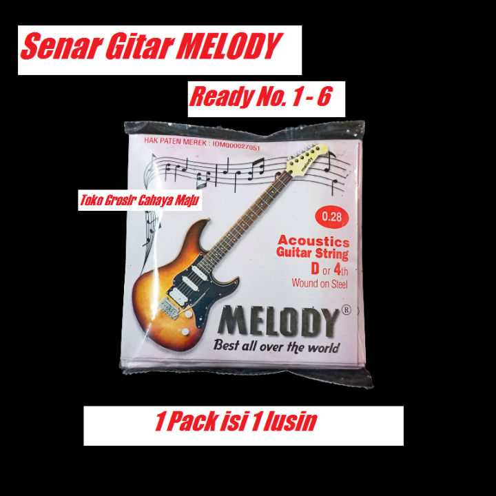 Senar Gitar MELODY No 1-6 1 pack isi 12 pcs