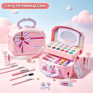 Kids Makeup Kit Pretend Play Beauty Set Girls Cosmetic Toy Washable Non-toxic Beauty Salon Role Play Mainan Solek