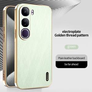 Case for vivo V40 Lite 4G 5G Y200 Y300 5G Golden Threads and Silver Brocade Back Cover Electroplated Frame Precision-Cut Camera Protection Ultra-Thin Shockproof Design