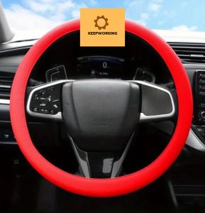 Elastic Silicone Steering Wheel Cover for Auto Customization - Multi-Color Protective Glove for DIY Car Decor