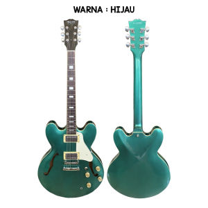 Kowe Gitar Elektrik Original Hollow Vintage Paket Bundling Wireless Jeck