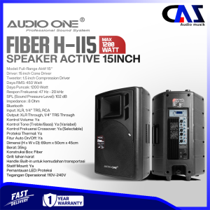 Speaker Fiber Aktif Pasif 15" AUDIO ONE Non USB 15 12 Inch H115 monitor Panggung Sound System Lapangan | DMS