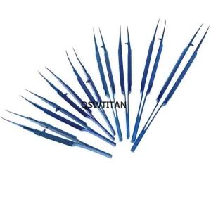 KITA 1pcs Titanium Tweezers toothed/Platform Forceps Round Handle 10.5cm 14cm 16cm 18cm Ophthalmic microsurgery Instruments