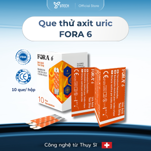 [YTECH] Que Thử Gout FORA 6 Connect - Kiểm Tra Axit Uric Tại Nhà Công Nghệ Thụy Sĩ (Hộp 10 Que)