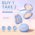 【Buy 1 Take 2】Oil Control Face Powder Waterproof Long-lasting Setting Powder Light Face Compact Powder With Mirror+Puff. 