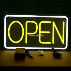 ป้ายไฟนีออน ป้ายไฟ OPEN เเนวนอน ไฟประดับตกแต่ง ป้ายไฟสำรับตกแต่งหน้าร้าน
