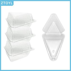 ZTOYL 50 100Pcs Cake Slice Container Clear Triangle Dessert Box Reusable Food Packing Box Stackable Sandwich Holder For Fruit Cake
