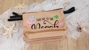 10 Pcs Beach Themed Cosmetic Bags Bulk Zipper Pouch Makeup Bag for Women Girls Sea Weekend Travel Vacation Trip Gifts Supplies Summer Party Favors Beach Accessories