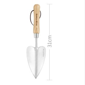 Berry & Bird Heart Shaped Stainless Steel Hand Trowel - Ergonomic Design for Gardening Durable and Rust-Resistant Tool for Planting and Weeding