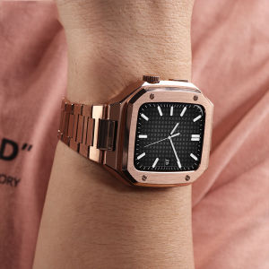 สำหรับ I Watch Series 8 7 6 SE 5 4 ชุดดัดแปลงเคสนาฬิกาสแตนเลส Apple Watch 8 รุ่นใหม่ล่าสุด สายนาฬิกาสแตนเลส 45มม. 44มม