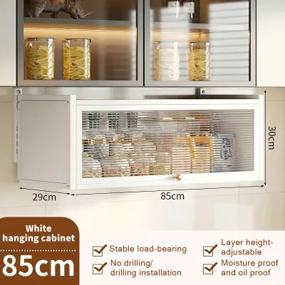 Hanging Cabinet Kitchen Cabinets Organizer with Doors Wall-mounted Overhead Cabinets Lift-up Storage Cabinets Spice Racks for Kitchen Furniture