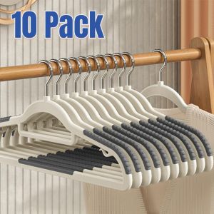 10/20Pcs Heavy Duty Plastic Clothes Hangers with Non-Slip Design0.2 Inches Thick360°Swivel Hook Space Saving Organizer