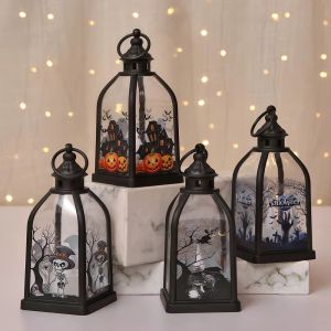 WPOT Cordless Halloween LED Lamp Battery Powered Creative Halloween Night Light Novelty Handheld Ghost Lantern Halloween Decoration