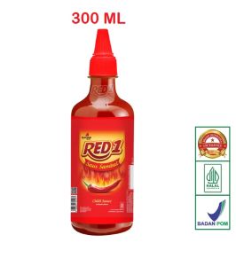 RED1 Saus Sambal 300 ml Chilli Sauce Saus Sambal Botol Red 1 300ml Chilli Sauce Saos Cabai Pedas Red1