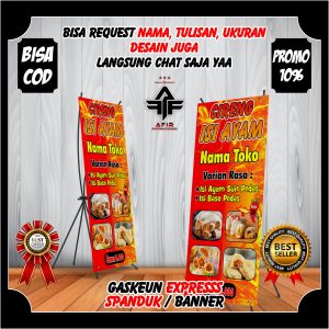Spanduk Banner Cireng Isi Ayam Suwir Suir - Spanduk Banner Jualan Cireng Isi Ayam Bisa Custom