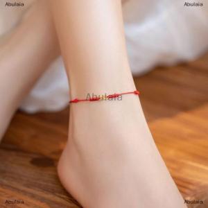 [COD] Abulaia Hand Braided Red Rope Bracelet Alloy Hand Rope Couple Bracelet Simple Buckle Ethnic Original Female Accessory