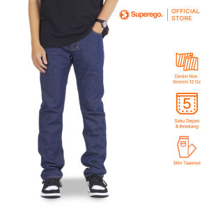 Superego Celana Jeans Pria Size 28-38 Slim Tapered Long Pants Denim Washed Navy SBT02D