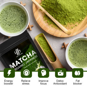 Organic Matcha Powder - Advanced Green Tea for Digestive Health Pure Unsweetened Low Carb 100g