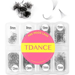 TDANCE 600 Fans Premade Fans Eyelash Extensions Natural & Volume Mixed Length Premade Lash Fans 5D-24D Handmade Promades Eyelash Fans C/D Curl Loose Fans(600-10D-0.03-C-8-15mm)