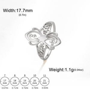 SKYRIM Butterfly Pattern Ring Titanium Stainless Steel Ring Fashion Trendy Jewelry for Men Women
