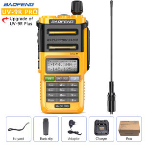 【In Stock】Baofeng UV-9R PRO High Power Walkie Talkie IP68 Waterproof Dual Band 136-174/400-520MHz 50KM Portable Ham Long Range Two Way Radio Upgraded Of UV9R Support COD