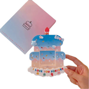 PATTYUIO Recording Greeting Card Ring Box Cartoon Creative Birthday Gift Collectible DIY Cake Card Decorative Embossing