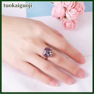 tuokaiguoji Phụ Nữ Có Thể Điều Chỉnh Dây Bọc Pha Lê Mở Vòng Hình Trái Tim Đá Tự Nhiên Đồ Trang Sức Cho Kỷ Niệm