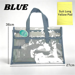 Long File Bag PVC Clear Bag Paper Storage Handbag Document Organizer File Case Office Student Supply