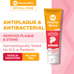 Pearlie White The Real Red Anti-Cavity Toothpaste 138gm - Fights Cavities Removes Stains Strengthens Enamel No SLS or Parabens