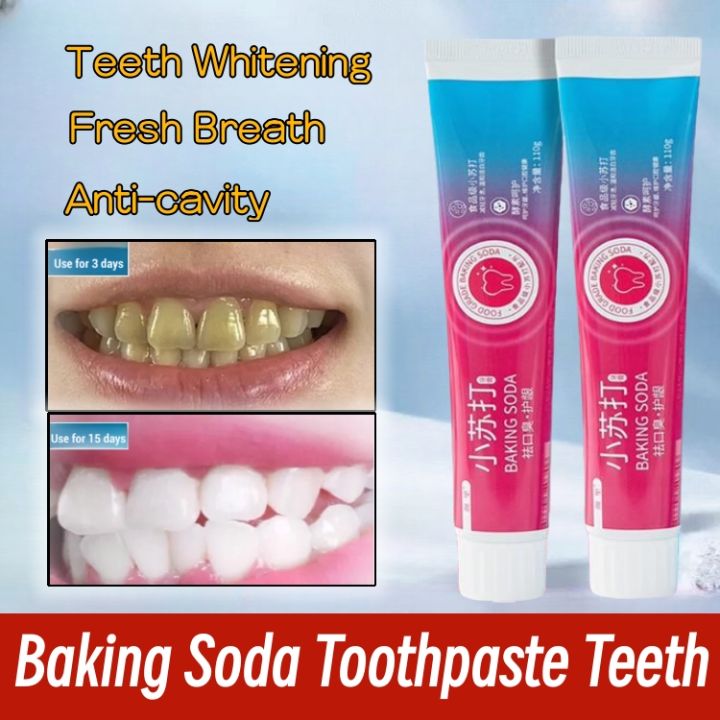 Baking Soda Toothpaste Remove Yellow Stain Teeth Whitening Fresh Breath ...