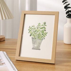 Minimalist Wood Photo Frame Wood Frame Stand Transparent Photo Frame A4/6R Size Frame Natural Solid Wall Mount Home Decor Kayu Bingkai Frame Gambar DIY 极简主义相框