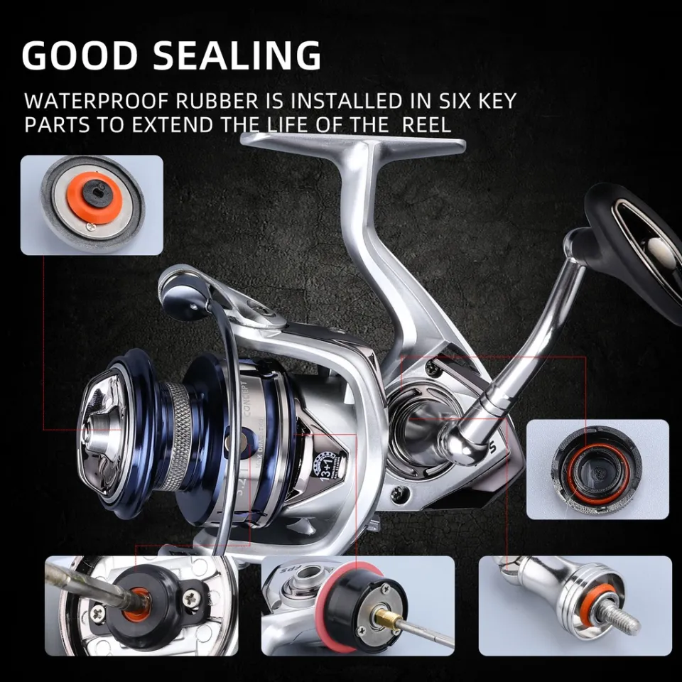 2023 New Comparable To Shimano Mesin Pancing Saltwater Spinning Fishing Reel  Jigging 1000-6000 9+1BB Max Drag 12KG with 5.2:1 Metal Spool Spinning Wheel  Water-Proof Reels