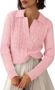 BTFBM  Womens Oversized Sweater Autumn Fashion Clothing  2025  Fashion Knitted Pullover Casual Long Sleeve  V  Collared Sweater Pullover Top