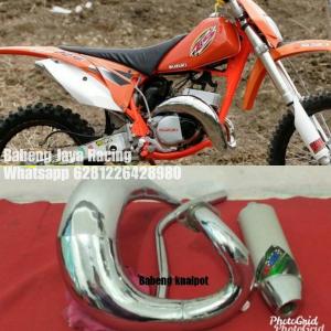 knalpot ts 125 ts 100 udang trail model ktm chrome original by babeng jaya racing