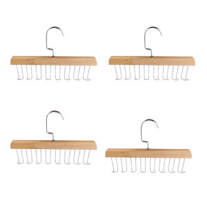 1/2/4pcs 8 Hook Solid Wood Hanger Sling Bra Hanger Belt Tie Hanging Holder Multifunctiona Closet Storage Holder