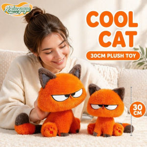 Aoduoyaya Cool Cat Stuffed Toy Orange Cat Plush Toy Soft Grumpy Kitty Doll Cute Animal Plushie For Kids