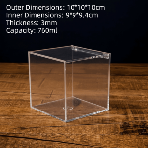 MAYIT With Lids Acrylic Box Stackable Design Square Cube Clear Cube Box Organizer Transparent Case Display Box Jewelry Storage