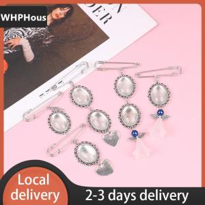 [COD] WHPHous Ship within 24 hours Wedding Bouquet Photo Charm DIY Pin Brooch Lacy Frame Charm Oval Picture Frame with Pendant for Bridal Wedding Party