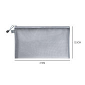A6 Zipper Mesh Pouch Nylon Zipper Pencil Pouches Pen Bags Transparent Portable Bag Office School Document Bag Folder File