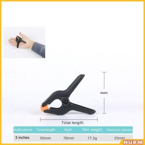 Nurm Nylon Spring Clamp Wood working Backdrop Clip / Holder 3" 4" 6"