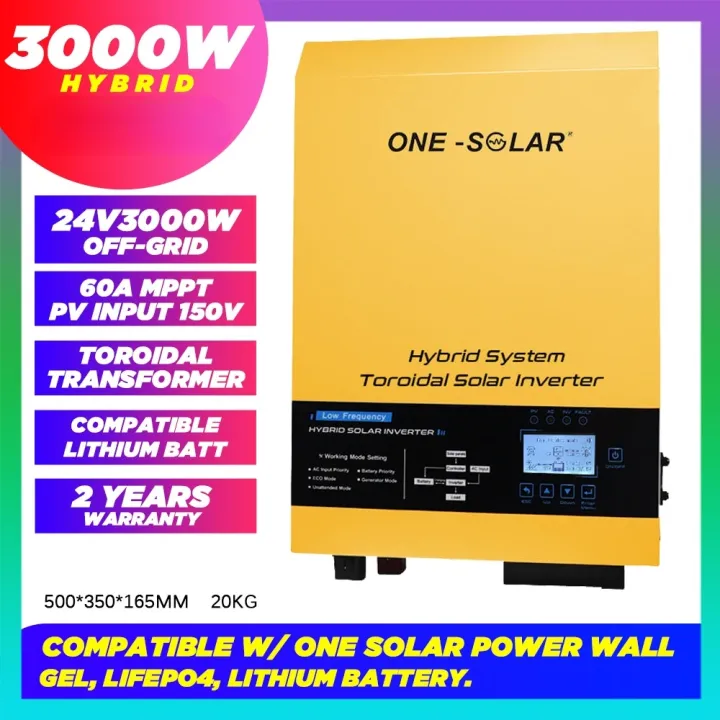 One X Solar Inverter One Solar Hybrid Solar Inverter 12v1000W 12V1200W with 40A MPPT Fast ...