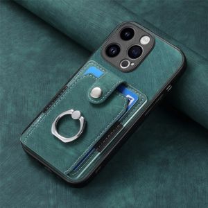 Retro Phone Case for Huawei Honor 90 X50i X40i X8B X8A X8 X7B X7A X7 X6A X6 Play 6C Magic 6 5 4 Pro Lite 5G Back Casing Finger Ring Stand Cards Holder Wallet Protective Cover
