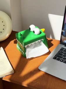 Alligator Shape Tissue Box Holder Lovely Alligator Designs Sturdy Materials Multipurpose Home Office Decoration
