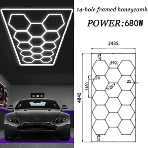 Honeycomb Hexagon Light led 50000Hrs 6000K White Detailing Light for Car Garage Paint Room