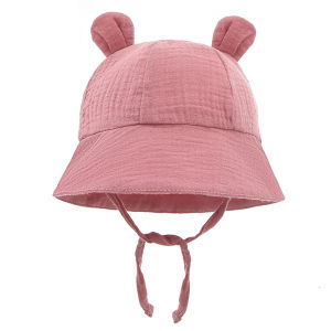 Baby Bucket Hat Spring Sunshade Soft Cotton Newborn Infant Fisherman Cap Cute Rabbit Ears  Summer UV Protection Kids Sun Hat